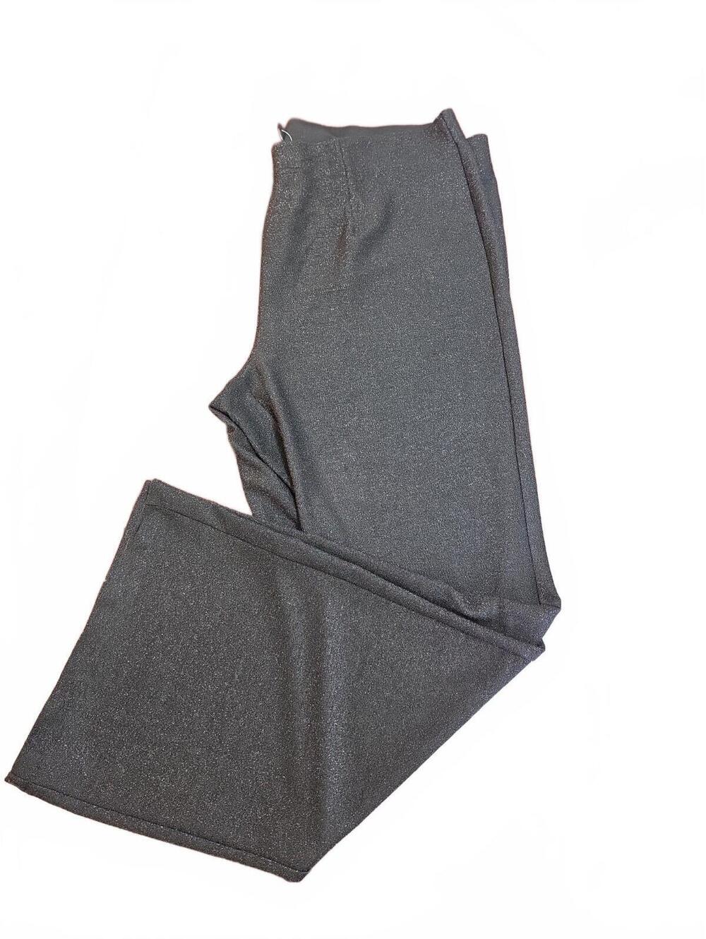 Torrid Black 3 Large Pull On Flare Leg Stretch Lurex High Rise Pants Metallic